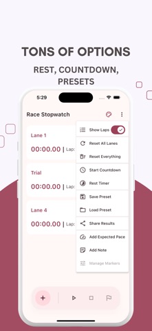 RaceMultiTimer iPhone screenshot