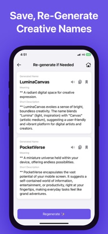 AI Name Generator iPhone screenshot