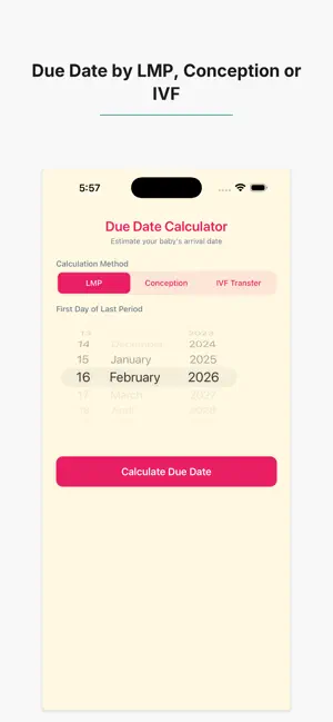 Due Date Calc: Baby Arrival screenshot 1