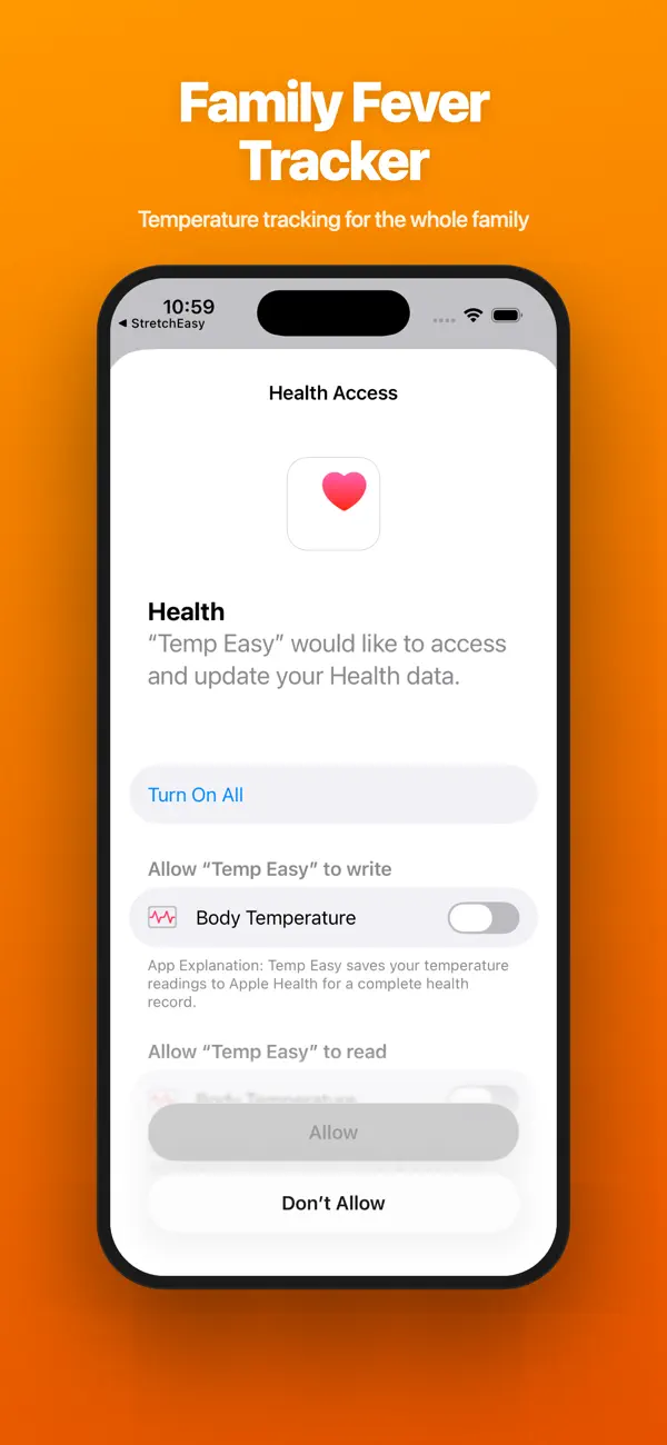 Screenshot #1 pour Temp Easy - Fever Tracker