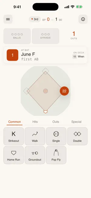 BatterUp Scorebook screenshot 2