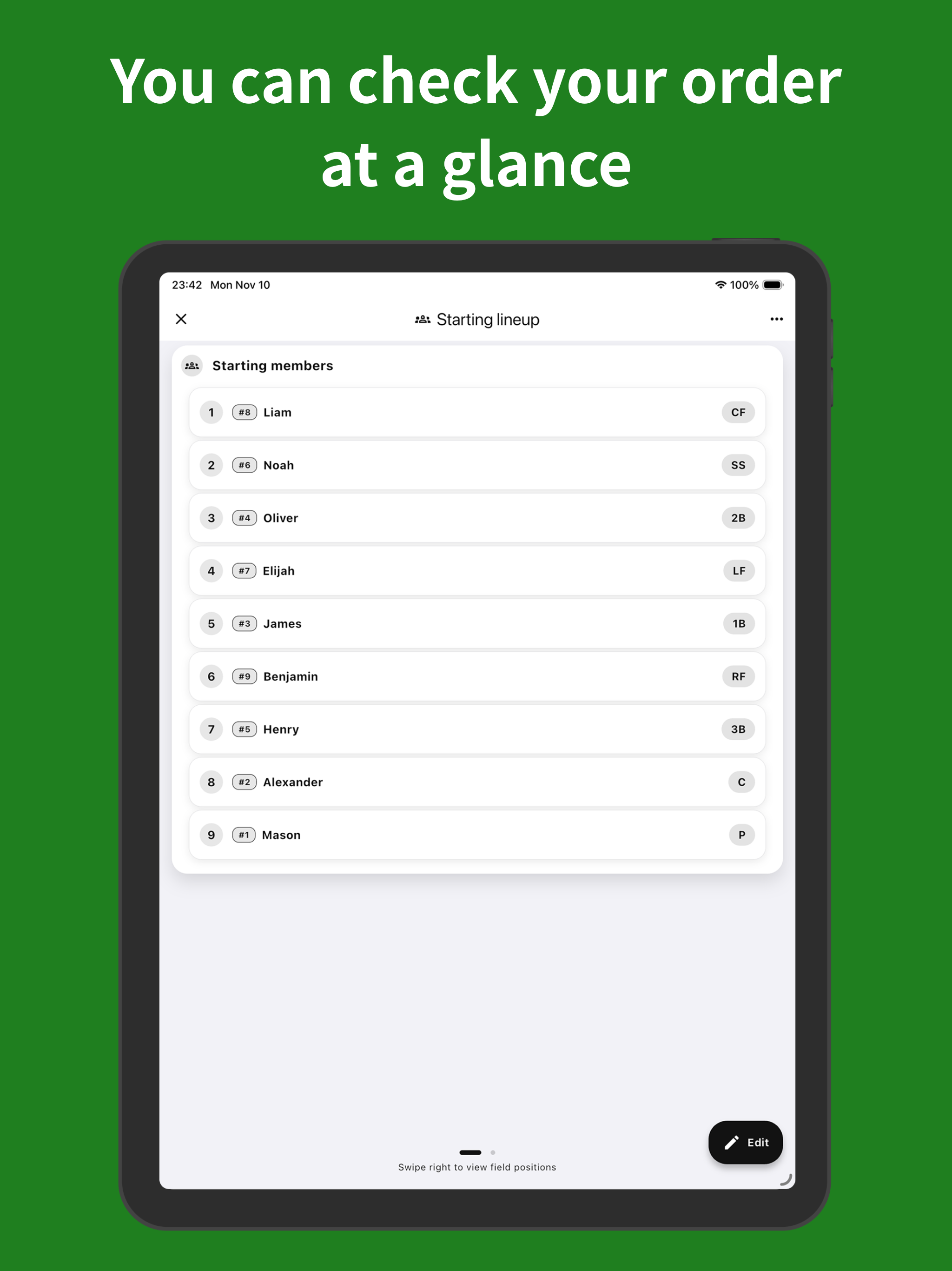 Baseball Lineup Maker