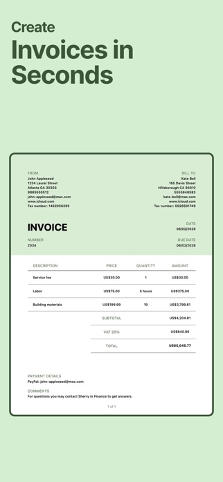 Invoice.app: Receipt Generator Screenshot 2 of 8