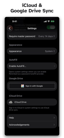 PanicVault - Password Manager iPhone screenshot