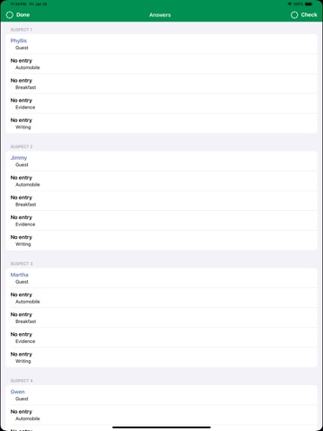iDetective Logic Puzzles iPad screenshot