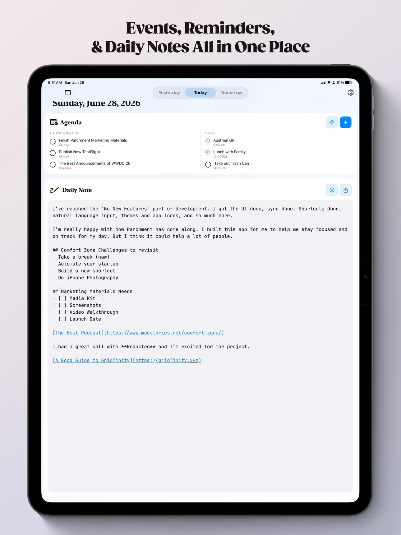 Parchment: Agenda & Daily Note 스크린샷 6