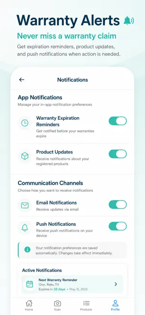 SnapRegisters Warranty Tracker screenshot 2