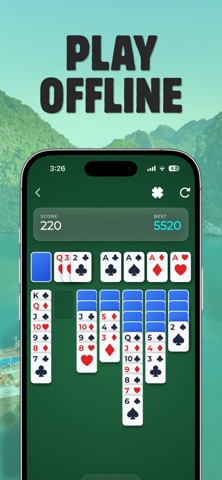 Neon Solitaire: Classic Cards iPhone screenshot