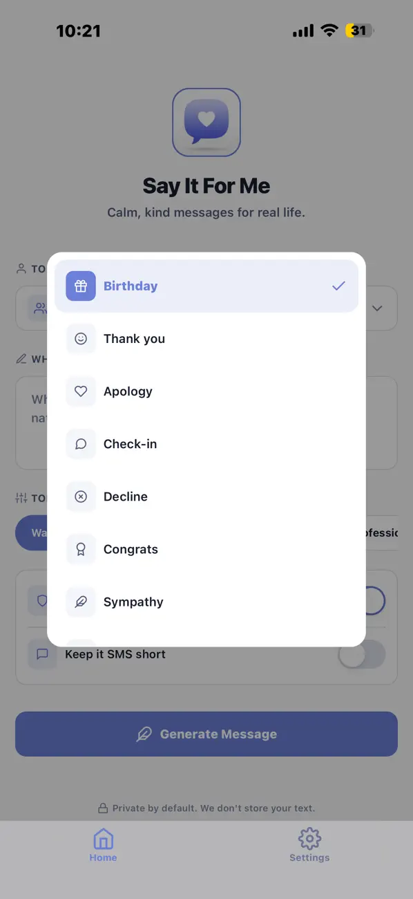 Screenshot #2 pour Say It For Me - Mesage Writing