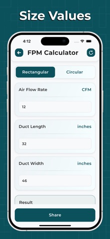 Duct Calculator. Screenshot 5 of 5