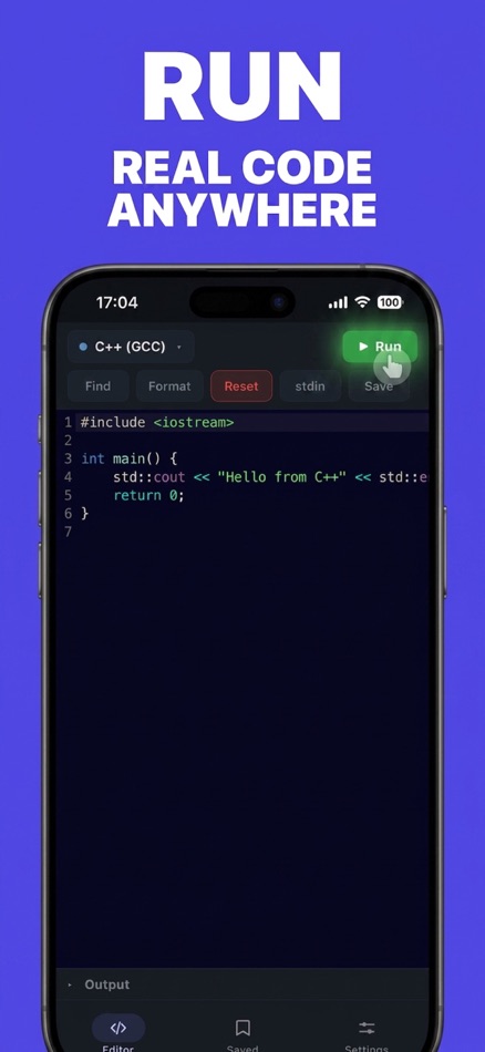 #1. Code Runner: Compiler (iOS) โดย: Omer Faruk BAGCI