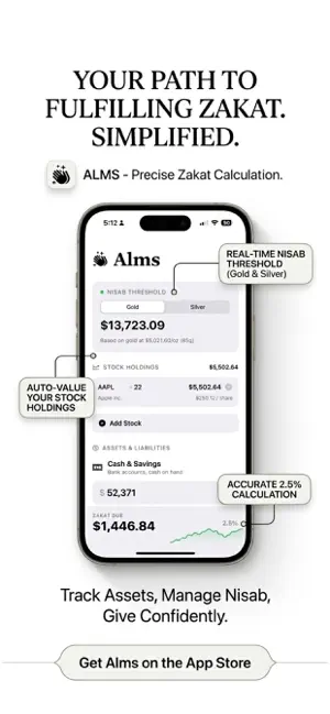Alms: Zakat Calculator screenshot 1