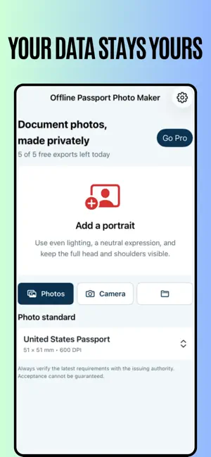 Offline Passport Photo Maker screenshot 1