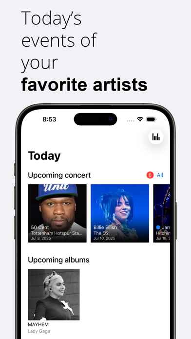 Screenshot #1 pour ArtistShot - Albums & Concerts
