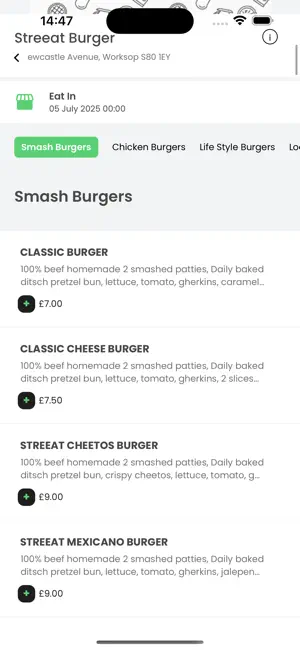 Streeat Burger screenshot 1