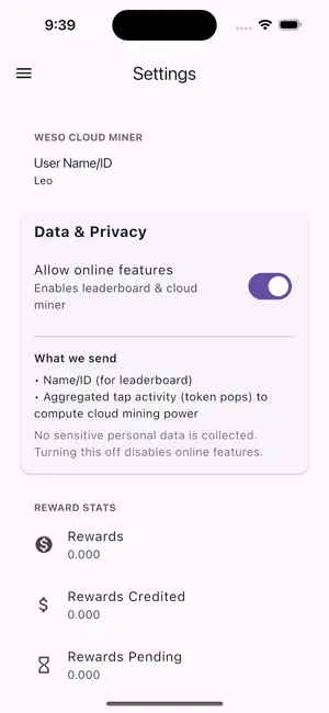 WESO Miner screenshot 2