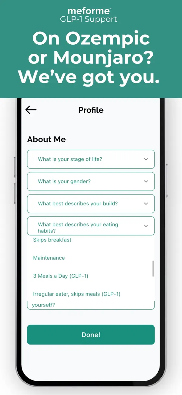 Screenshot #1 pour meforme™: Dietitian Meal Plans