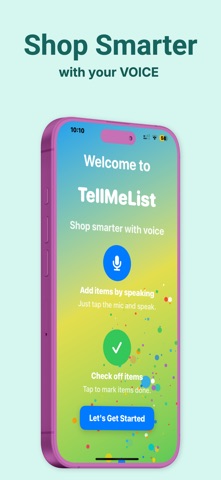 Tellmelist-Voice Shopping List iPhone screenshot