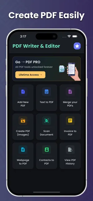 PDF Writer & Editor Pro screenshot 1