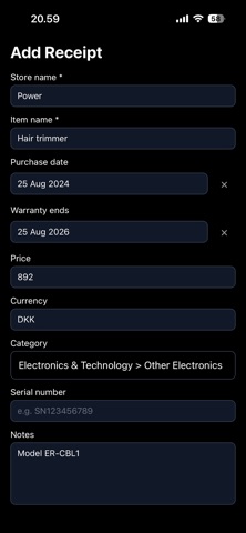 WarrantyBox - Receipt Tracker Screenshot 2 of 4