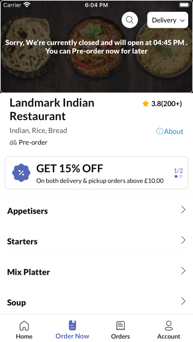 Landmark Indian Restaurant Screenshot
