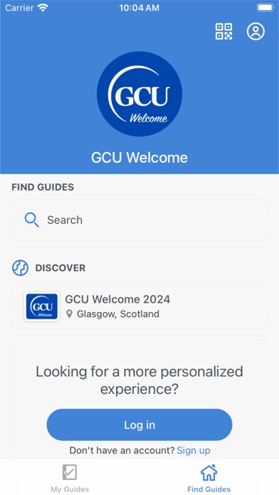 GCU Welcome Screenshot