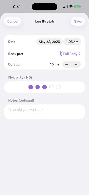 StretchNotes Flexibility screenshot 2