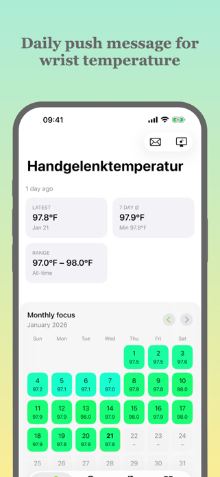 Wrist Temperature Tracker Screenshot 1 of 3