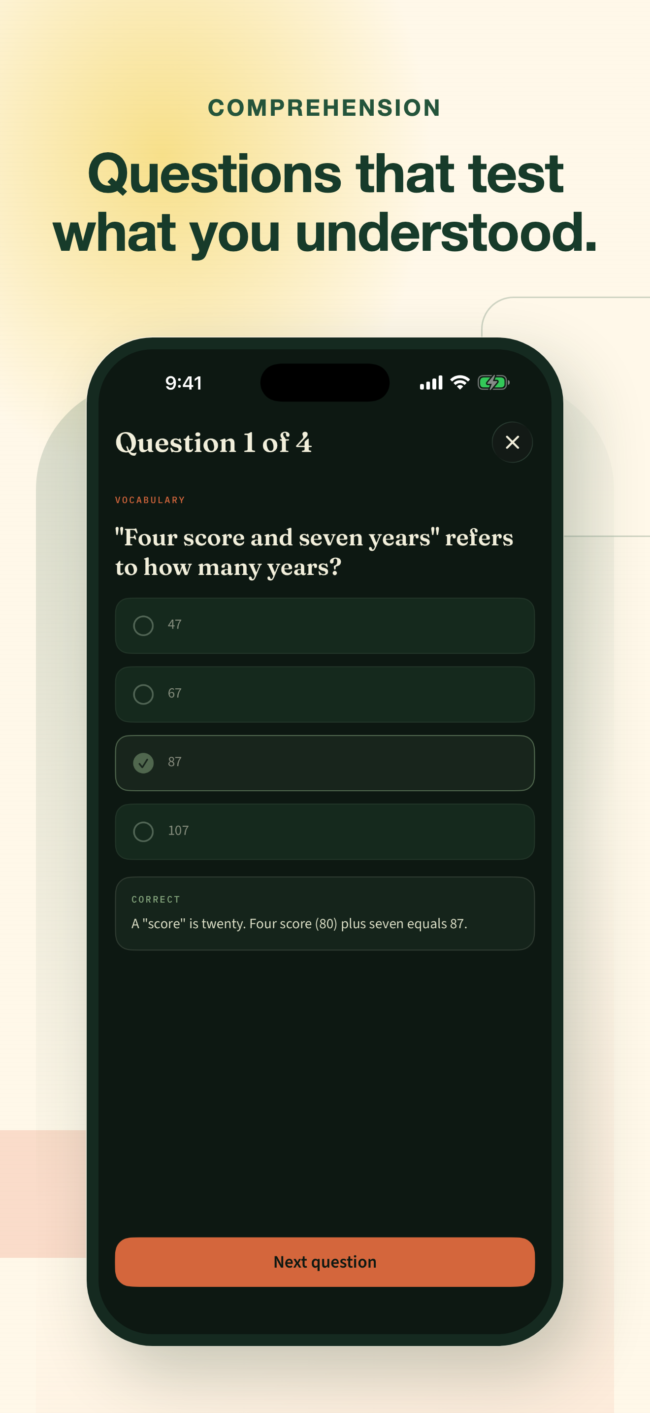 English Reading: Comprehension screenshot 2