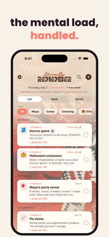 Literally Remember app screenshot
