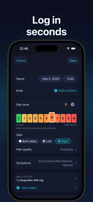 Migrania: Migraine Tracker screenshot 2