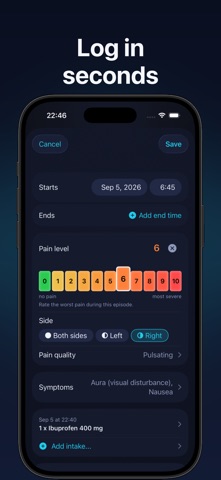 Migrania: Migraine Tracker Screenshot 2 of 9