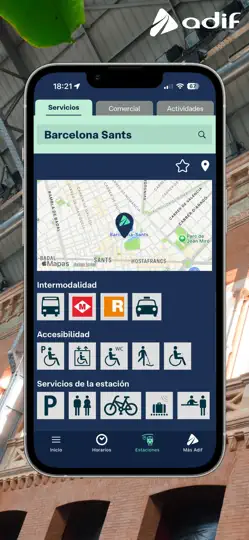 Captura de pantalla de Adif en iPhone 5