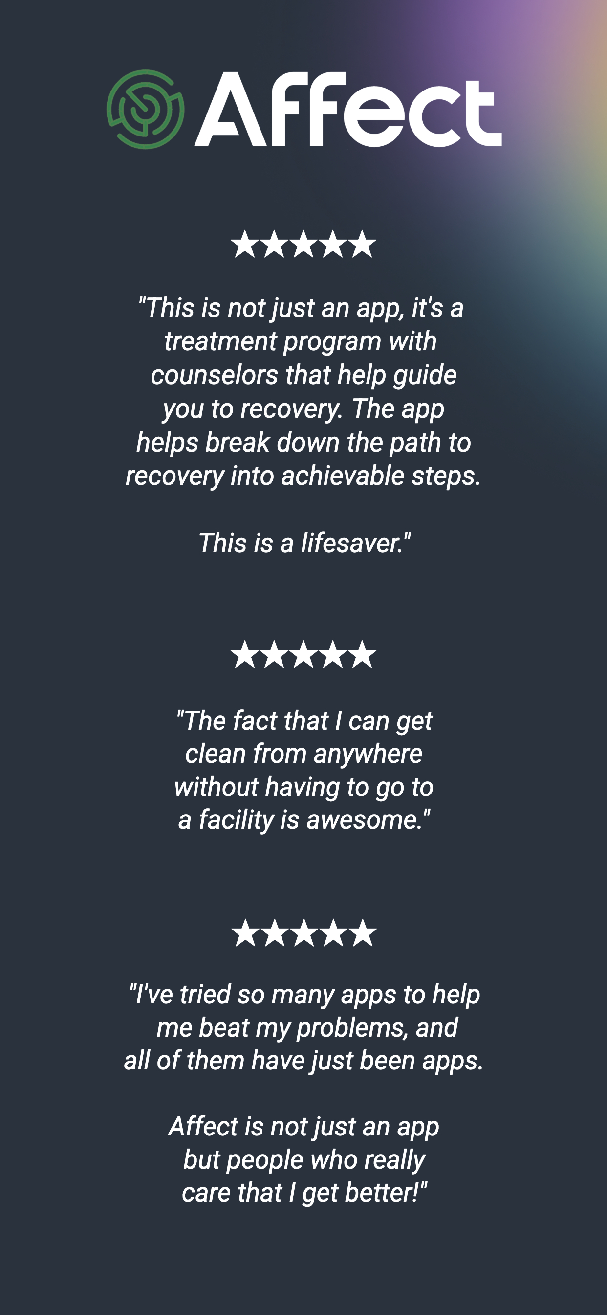 Affect: Addiction Recovery