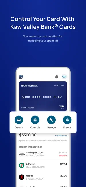 Kaw Valley Bank Cards screenshot 1