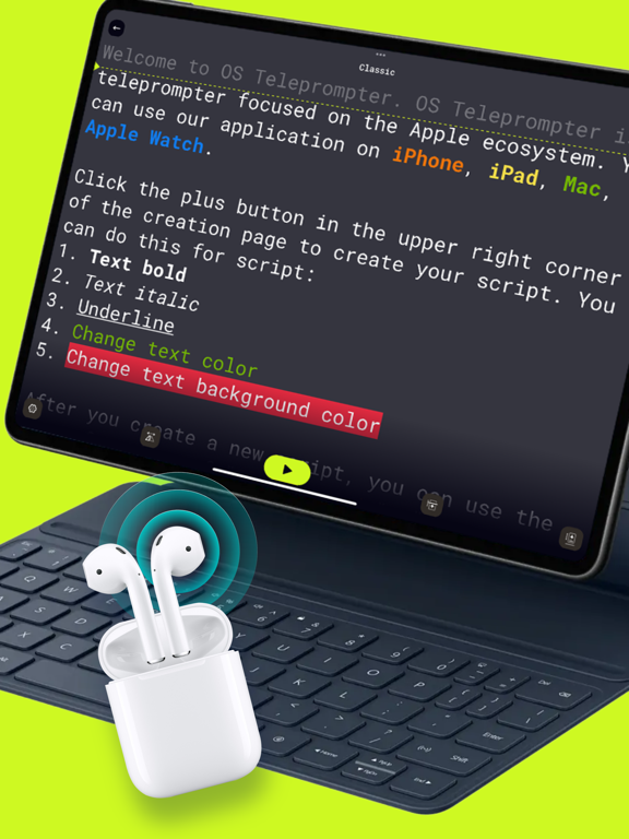 OS Teleprompter iPad screenshot 5 - Utilities app