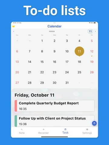 Voice Memos, Notes & Recorder iPad screenshot