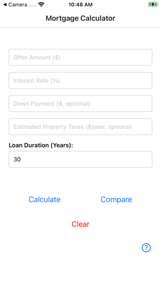 Mortgage Comparison Calculator app screenshot