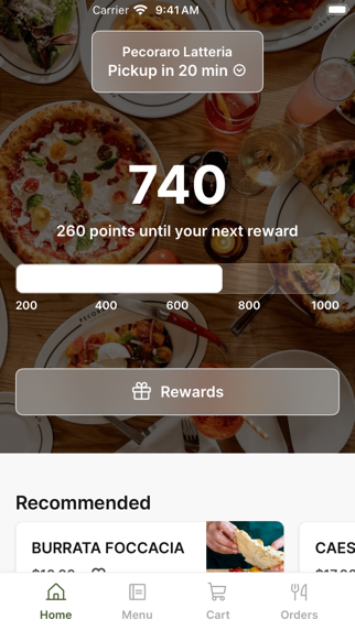 Pecoraro Latteria app screenshot
