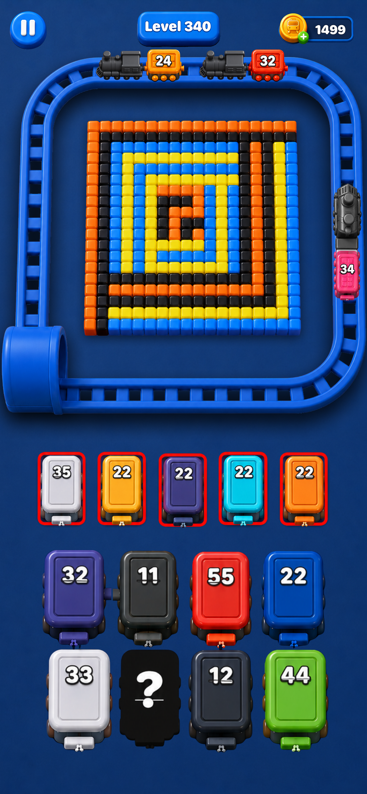 Train Pixel Color Match Puzzle screenshot 4
