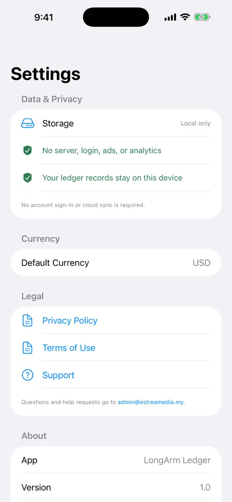 LongArm Ledger screenshot 5