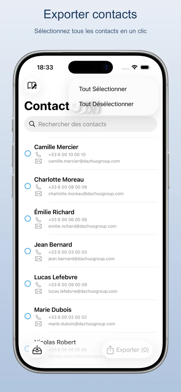 Screenshot #1 pour Exporter Contacts