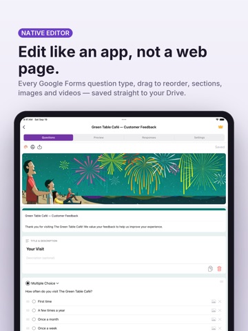AI Form for google docs iPad screenshot
