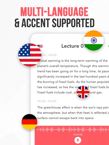 Live Transcribe Voice To Text. iPad screenshot