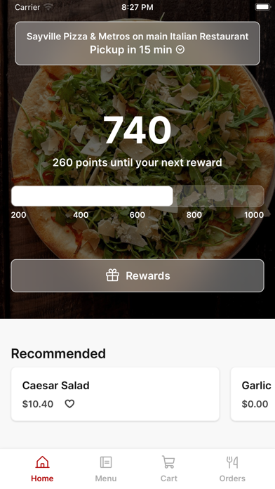 Sayville Pizza & Metros app screenshot