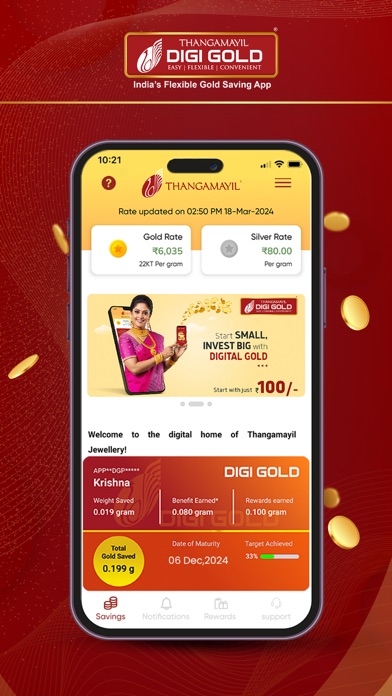 Thangamayil DigiGold iPhone screenshot 3 - Finance app