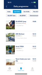 BLUE App - holiday planner screenshot