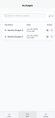 Monthly Budget App iPhone screenshot