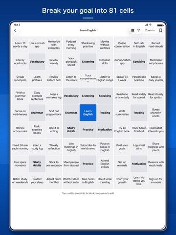 Kuku - Goal Grid iPad screenshot