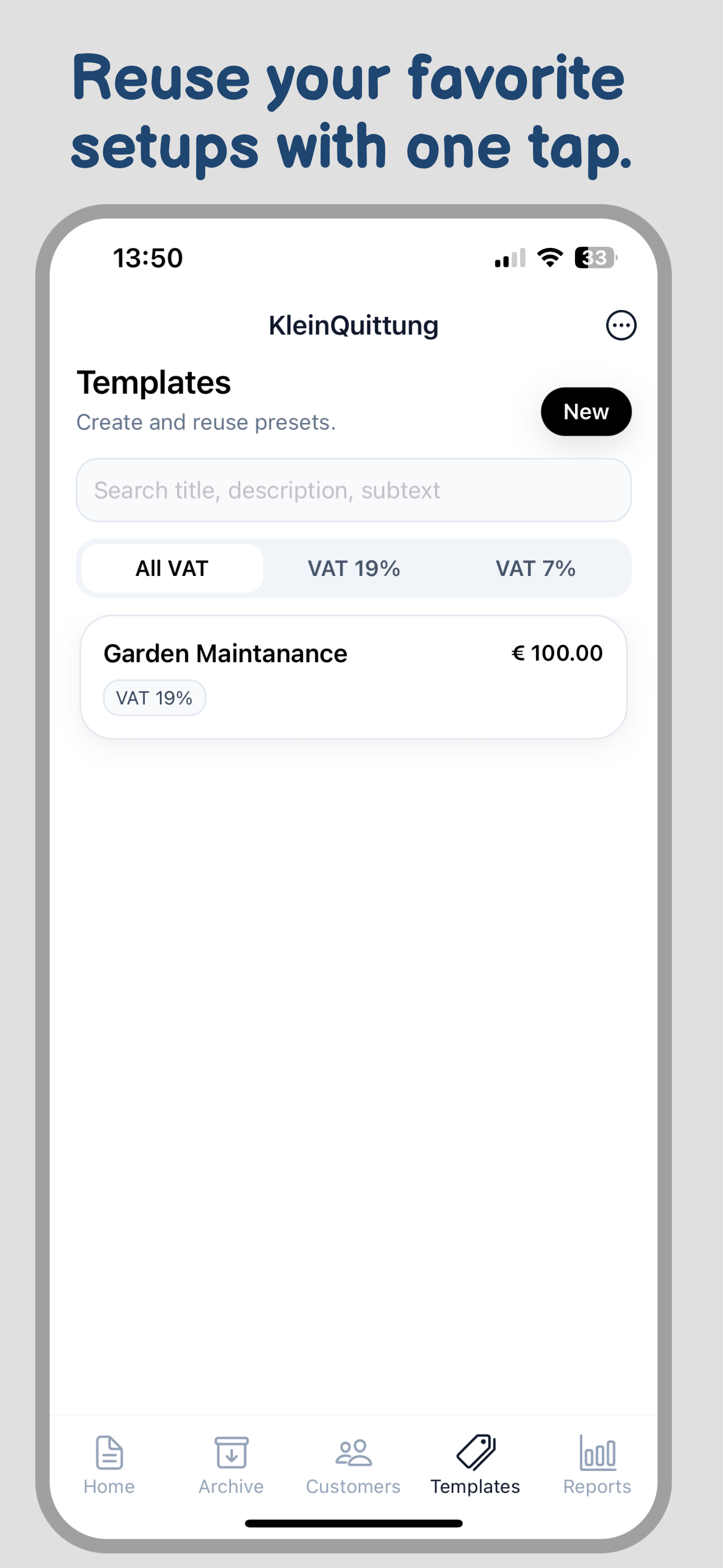 Invoice maker: Kleinquittung